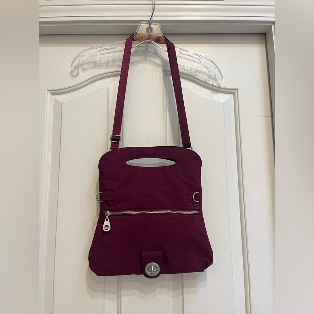 Baggalini Magenta Convertible Crossbody Clutch Bag w/ Strap and Small Zip Pouch